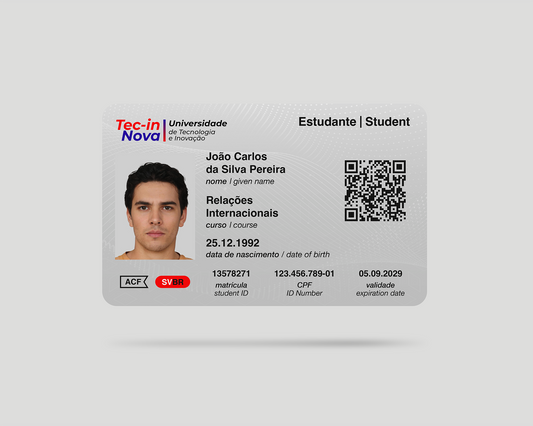 Cartão de estudante de universidade técnica