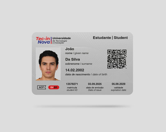 Cartão de estudante de universidade técnica
